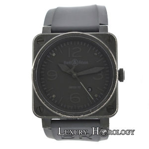 Authentic Men's Bell & Ross Aviation Phantom BR03-92 All Black Automatic Watch