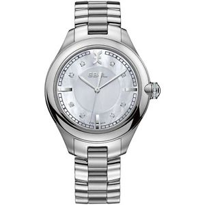 Ebel 1216136 Womens White Dial Analog Quartz Watch with Stainless Steel Strap