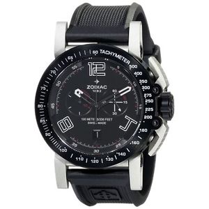 Zodiac ZO8552 Mens Black Dial Quartz Watch with Rubber Strap