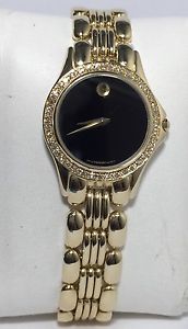 14k Yellow Gold Diamond Ladies Movado Wrist Watch