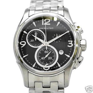 Auth HAMILTON Jazzmaster Chronograph Ref. H326120 SS Quartz Men's watch