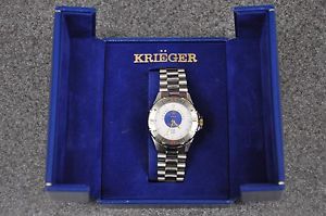 Krieger Men's Krieger Tidal Wave Stainless Steel Watch M882 EXCELLENT CONDITION