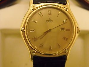 EBEL MEN'S 18k SOLID Gold Watch! Excellent!
