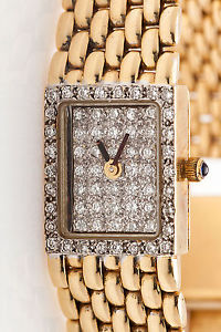 Estate $10,000 2ct VS H Diamond 14k Yellow Gold PANTHER LINK Ladies Watch
