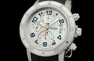 HERMES Clipper Diver Chronograph CP2.941 Titanium/SS Auto Men's Watch (S A8009)