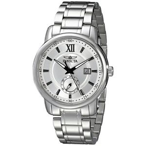 Invicta 18085 Mens Silver Dial Analog Quartz Watch with Stainless Steel Strap