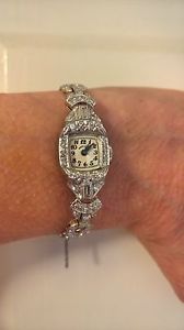 Hamilton Platinum and Diamond Ladies Wrist Watch