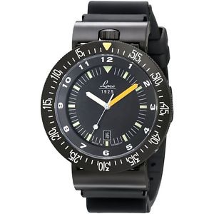 Laco/1925 861632 Mens Black Dial Analog Automatic Watch with Rubber Strap