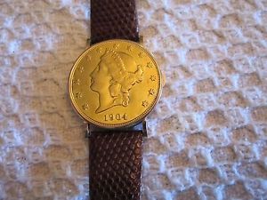 $20 Eska Liberty Gold Coin Wrist Watch- SUPER LOW BUY IT NOW