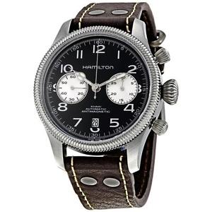 HAMILTON MEN'S KHAKI FIELD 42MM BROWN LEATHER BAND AUTOMATIC WATCH H60416533