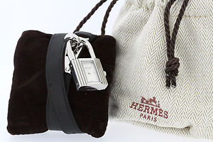 HERMES Kelly Watch Black Leather Strap Ref. KE1.210 Retail $2450 (2276)