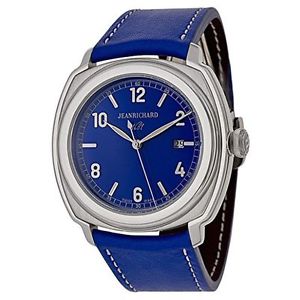 Jeanrichard 60320-11-451-HB40 Mens Blue Dial Automatic Watch with Leather Strap