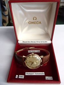 Clásico Años 40,18ct Oro Rosa Omega Automático Parachoques 2398,Hecho En Suiza