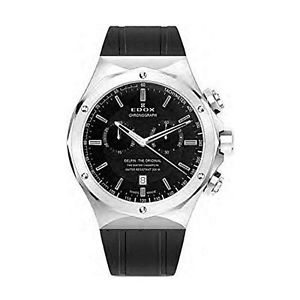 Edox Men's 10107 3CA NIN Delfin Analog Display Swiss Quartz Black Watch