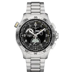 Hamilton H76714135 Khaki Aviation World Time Black Dial Bracelet Men's Watch