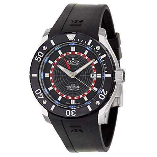 Edox Class 1 GMT Worldtimer Men's Automatic Watch 93005-3-NBUR