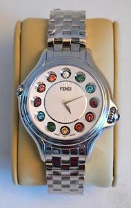 Fendi Crazy Carats Stainless Steel Rotating Gemstones Watch 38mm