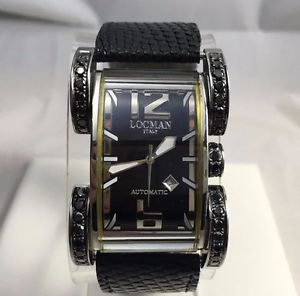 Estate Locman Latin Lover Round Black Diamond Ref 501 Automatic Rectangle Watch