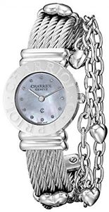 Charriol Women's 'St Tropez' Mother Of Pearl Dial Heart Bracelet Watch
