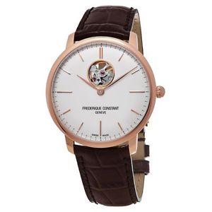 Frederique Constant Men's 'SlimLine' Swiss Automatic Gold and Leather Dress Watc