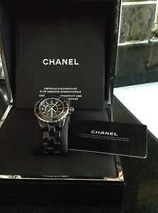 CHANEL J12 BLACK ceramic quartz watch HO682
