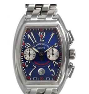 Frank Muller Stainless Steel Conquistador Chronograph 8005CC 8005 Watch Used Blu