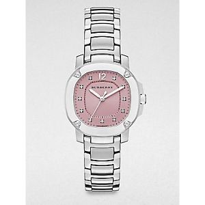Burberry Britain Stainless Steel and Diamond Bracelet Watch - Silver-Pink