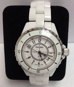Chanel J12 White Ceramic Tachometer Date Quartz Watch~~FREE SHIPPING