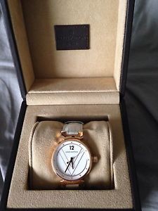 Authentic Louis Vuitton 18k Rose GoldTambour Ladies Watch Model Q13M5