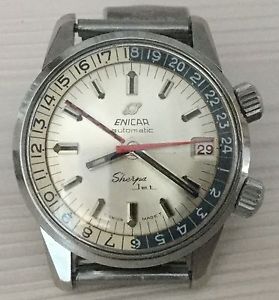 Enicar Sherpa Jet 600 Ft, Gmt 24H, Year 1970 Ca, Our Vintage