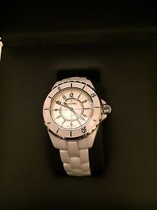 CHANEL White Ceramic J12 33mm Watch In Box 100% Authentic