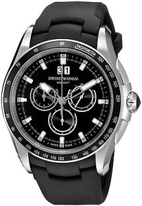 Emporio Armani Swiss Made Men's Quartz Stainless Steel and Rubber Automat... New