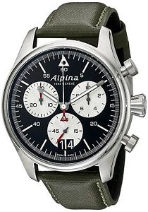Alpina Men's AL-372BS4S6 Startimer Pilot Chronograph Big Date Analog Disp... New