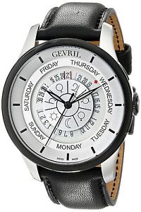 Gevril Men's 2002 Columbus Circle Automatic Stainless Steel Black Hand Ma... NEW