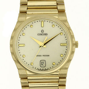 Concord 18k Solid Gold Watch Grande Precision Mens Watch