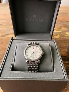BRAND NEW MICHELE GRACILE STAINLESS DIAMOND WATCH MWW26A000001 $1,895 RETAIL
