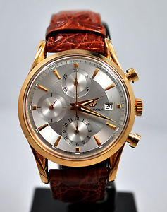 GENTS 18KT YELLOW GOLD PHILIP AUTOMATIC CHRONOGRAPH DATE WATCH