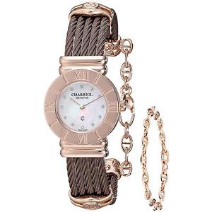 Charriol St-Tropez Women's 24mm Brown Steel Bracelet & Case Watch 028RP.543.326