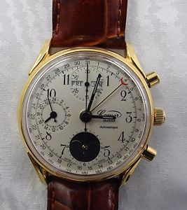 COMOR Chronograph Automatik Mondphase Uhr Armbanduhr