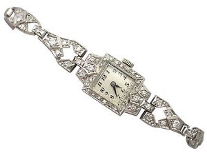 1.93 ct Diamond and Platinum Cocktail Watch - Antique Circa 1935