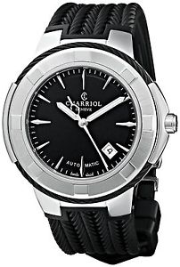 Charriol Celtic XL Men's Black Dial Black Rubber Strap Automatic Watch CE... New