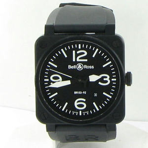 Bell & Ross Aviation BR0392 Black Ceramic Black Dial Blk Rubber Watch New $4000