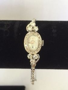 *Vintage* Hamilton 14K White Gold 3 CT. Diamond Ladies Watch w/Appraisal
