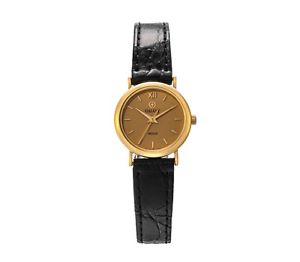 Brand GALAXY18K Gold Women Luxury Analog Quartz Sapphire Crocodile Leather watch