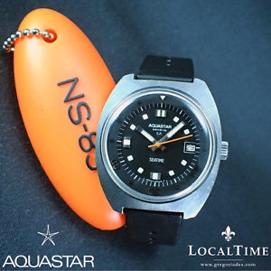 1970's AQUASTAR Seatime Ref. 1000 200m Dive Watch Auto AS Cal. 1902 SN# 3060092