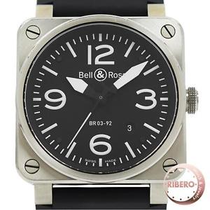 BELL & ROSS AVIATION Steel Watch BR03-92 BR03-92-S Used Excellent++ W/Box
