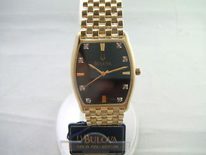 14K gold Bulova Men's diamond watch 95D100