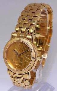 Coinwatch 10 Dollar Indian Head Coin Watch 18k Yellow Gold Box/Papers