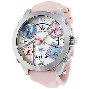 Jacob and Co Five Time Zone Multi-Color Mother of Pearl Mens Watch JC-24DA
