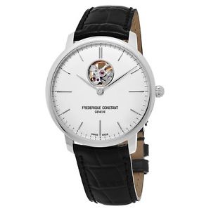 Frederique Constant Men's 'SlimLine' Swiss Automatic Stainless Steel and Leather